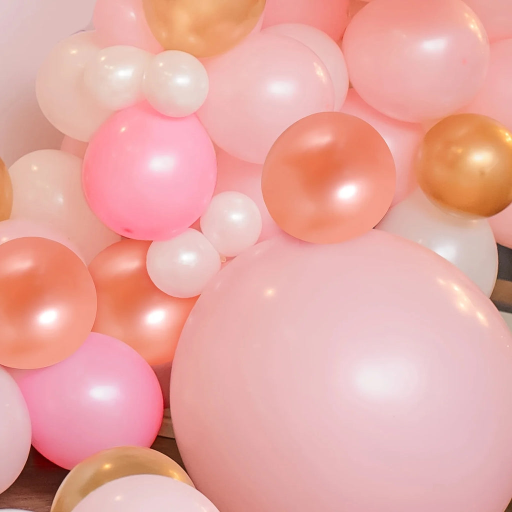 157 Sets Rose Gold Balloon Arches Pastel Pink Metallic Gold Sequined Balloons for Valentine's Day Wedding Bridal Party Birthday Decoration