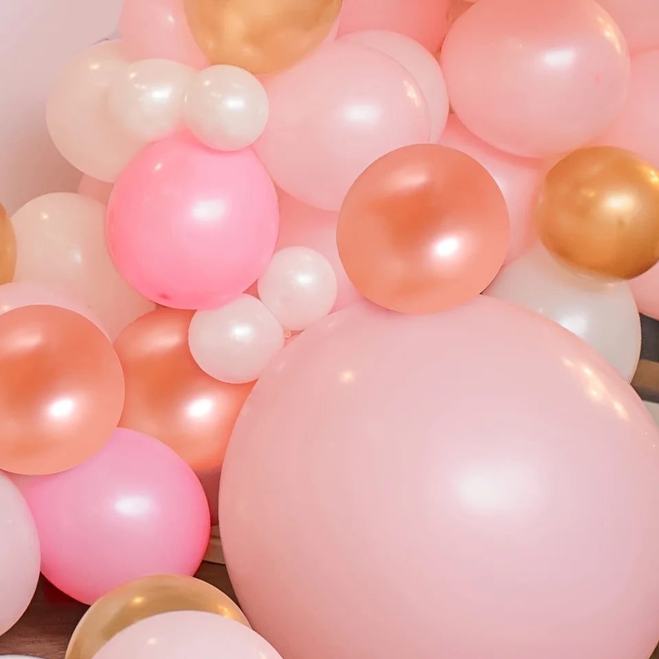 157 Sets Rose Gold Balloon Arches Pastel Pink Metallic Gold Sequined Balloons for Valentine's Day Wedding Bridal Party Birthday Decoration