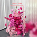 5D Floral Row Hot pink Hydrangea Pompom Rose Wedding Backdrop Arch KT Board Decor Banquet Floor Flower Party Prop Window Display