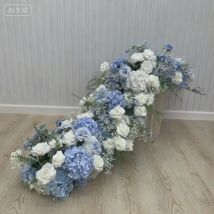 2M Artificial Flowers Long Runner Flower Row Outdoor Wedding Decoration Dining Table Runner Decor Long Table Arch Rack Decor